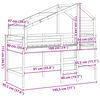 vidaXL K&oslash;yeseng med stige og tak 90x190 cm heltre furu
