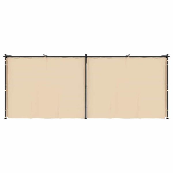 vidaXL Paviljong med gardiner 3x6 m kremhvit stål