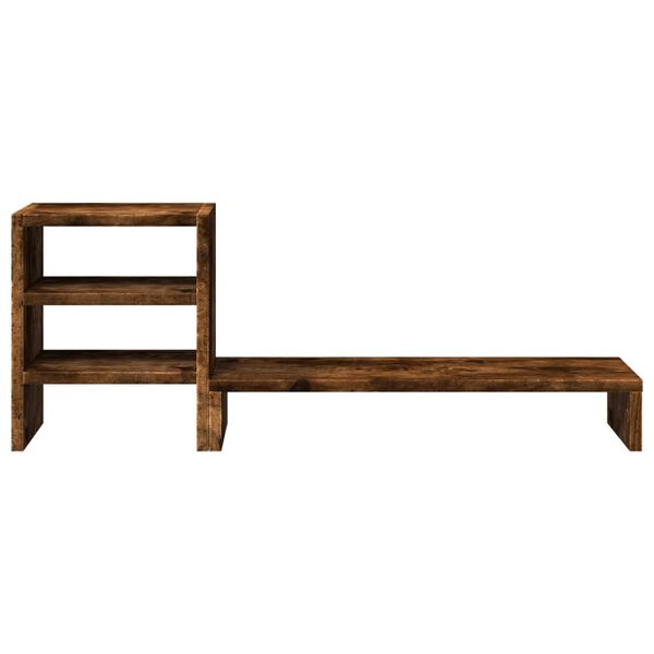 vidaXL Skjermstativ med hyller r&oslash;kt eik konstruert tre