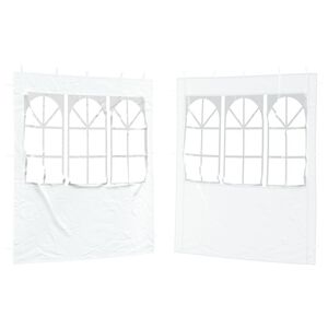 vidaXL Party Telt Sidevegg 2 pcs 200 x 195 cm Hvit PE og st&aring;l