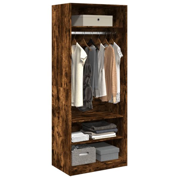 vidaXL Garderobe r&oslash;kt eik 80x50x200 cm konstruert tre