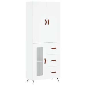 vidaXL Highboard hvit 69,5x34x180 cm konstruert tre