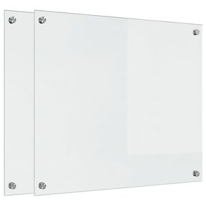 vidaXL Kj&oslash;kkenbakplate 2 pcs Gjennomsiktig 70 x 60 cm herdet glass