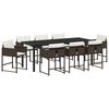 vidaXL Hage Spisegruppe 9 stk. Brun polyrotting
