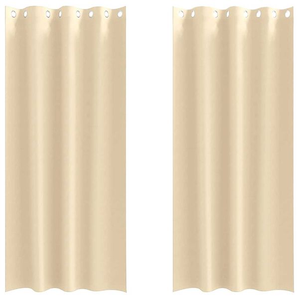 vidaXL M&oslash;rkleggende Gardiner med Ringer 2 pcs Krem 225 x 140 cm