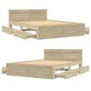 vidaXL Sengeramme med hodegavl sonoma eik 140x190 cm konstruert tre