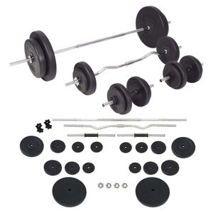 vidaXL Vektstang- og manualsett 90 kg