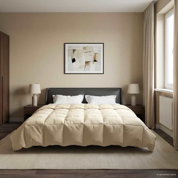 vidaXL Sommerdyne Quilted Krem 220 x 240 cm Mikrofiber