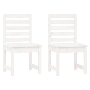 vidaXL Hagestoler 2 stk hvit 50x48x91,5 cm heltre furu