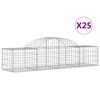 vidaXL Gabionkurver buede 25 stk 200x50x40/60 cm galvanisert jern