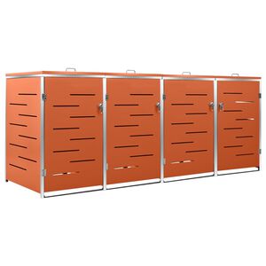vidaXL S&oslash;ppeldunkskur firedobbelt 276,5x77,5x112,5 cm rustfritt st&aring;l