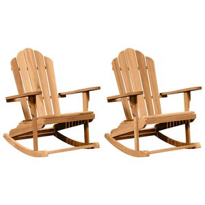 vidaXL Adirondack gyngestol 2 stk. Brun Massivt teaktre