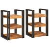 vidaXL Nattbord 2 stk. Brun og svart 38 x 33 x 58 cm Massiv mango tre