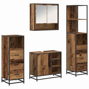 vidaXL Baderomsinnredningssett 4 stk. Gamle tre 65 x 33 x 60 cm