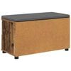 vidaXL Gangbenk med pute med skuff Gammelt tre 80 x 38 x 46 cm