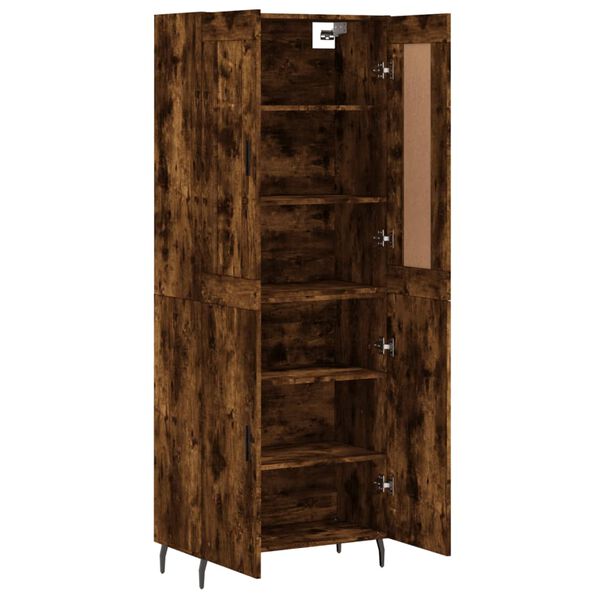 vidaXL Highboard r&oslash;kt eik 69,5x34x180 cm konstruert tre