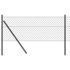vidaXL Kjedegrindst&oslash;tte 10 x 0,4 m PVC-belagt st&aring;l Gr&aring; Mesh