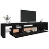 vidaXL TV-benk med LED-lys svart 215x36,5x40 cm