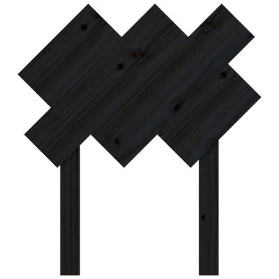 vidaXL Sengegavl svart 72,5x3x81 cm heltre furu