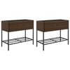 vidaXL Plantekasser med hylle 2 stk brun 90x40x75 cm polyrotting