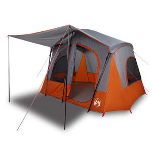 vidaXL Campingtelt 5 personer gr&aring; og oransje vanntett