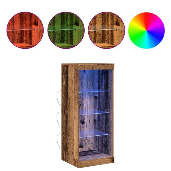 vidaXL LED sideboard Gammelt tre 41 x 37 x 100 cm Konstruert tre