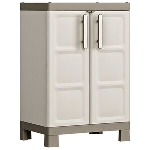 Keter Lavt oppbevaringsskap Excellence beige og gr&aring;brun 97 cm