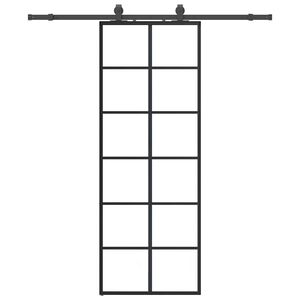 vidaXL Skyved&oslash;r med monteringssett svart 76x205 cm ESG-glass