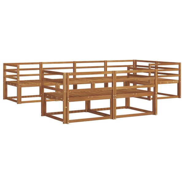 vidaXL Utend&oslash;rs sofa-sett 7 pcs Naturlig Solid akasietre