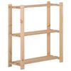 vidaXL Oppbevaringshylle 3 etasjer 80x28,5x90 cm heltre furu