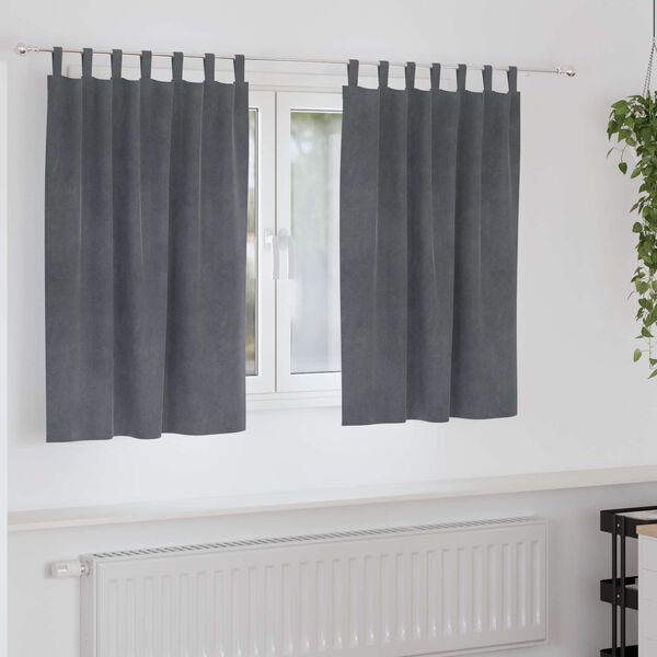 vidaXL Gardiner med gardiner 2 pcs Lysegrå 140 x 140 cm Fløyel