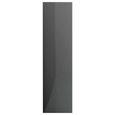 vidaXL Bokhylle 3 nivåer høyglans grå 60x30x114 cm sponplate