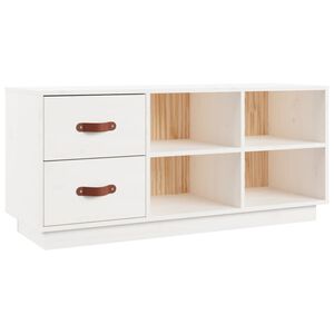 vidaXL Skobenk hvit 100x34x45 cm heltre furu