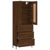vidaXL Highboard brun eik 69,5x34x180 cm konstruert tre