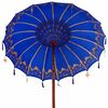 vidaXL Balinesisk Parasol 260 Bl&aring; 180-190 cm Bomull og solid tre