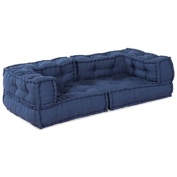 vidaXL Modulsofa 3 pcs Indigo 140 x 70 x 36 cm stoff
