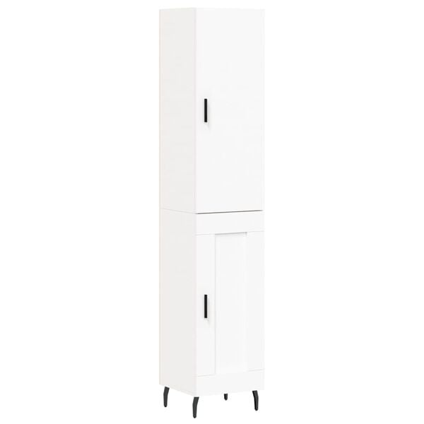 vidaXL Highboard hvit 34,5x34x180 cm konstruert tre