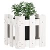 vidaXL Plantekasse med gjerdedesign hvit 30x30x30 cm heltre furu