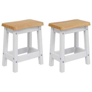 vidaXL Barstol EKAI 2 stk. Hvit 40 x 29 x 45,5 cm Heltre furu