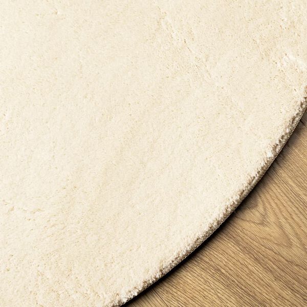 vidaXL Teppe HUARTE kort luv mykt og vaskbart kremhvit Ø 120 cm