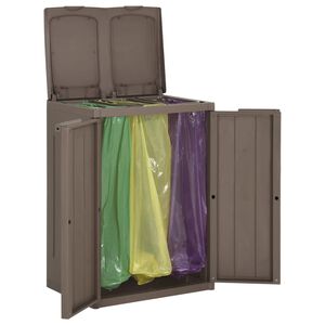 vidaXL S&oslash;ppelb&oslash;tte med 2 d&oslash;rer brun 65x45x88 cm PP