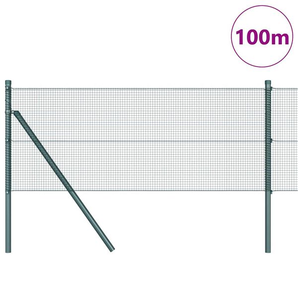 vidaXL Gjerdep&aring;le gr&oslash;nn 100 x 0,4 m (12 x 12 mm nett) St&aring;l og PVC