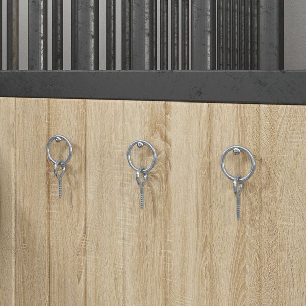 vidaXL Hestebindingsringer med &oslash;yeskruer 3 stk s&oslash;lv st&aring;l