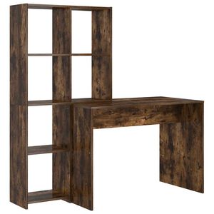 vidaXL Skrivebord R&oslash;kt eik 138,5 x 55 x 143 cm Konstruert tre
