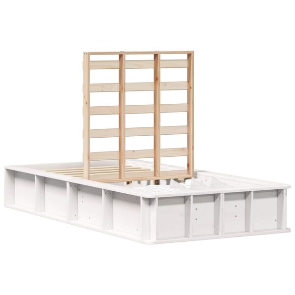 vidaXL Sengestamme Hvit 100 x 200 cm Massiv furu