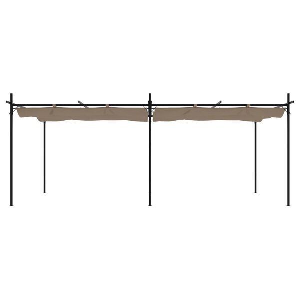 vidaXL Pergola med uttrekkbar tak gråbrun 589x292x230 cm