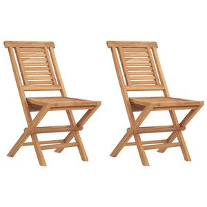 vidaXL Klappstoler 2 stk 47x63x90 cm heltre teak