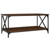 vidaXL Salongbord brun eik 100x50x45 cm konstruert tre og jern