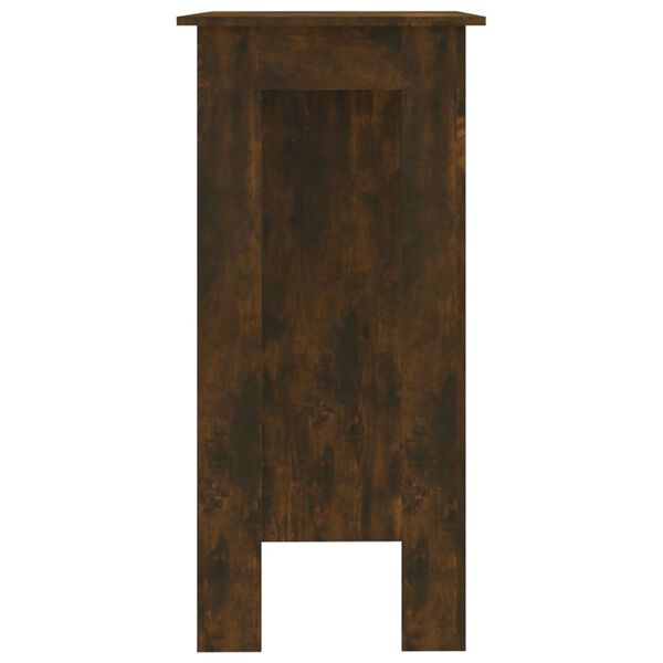 vidaXL Barbord med hylle r&oslash;kt eik 102x50x103,5 cm