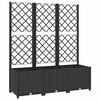 vidaXL Hagepotte med espalier svart 120x40x136 cm PP